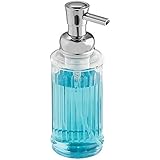 InterDesign Ella Foaming Soap Dispenser Pump, for Kitchen or Bathroom Countertops - Clear/Chrome