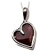 .925 Sterling Silver and Certified Cherry Amber Love Collection Pendant on Italian Sterling Silver Rolo Chain, 18