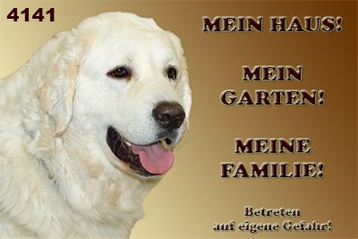 Metall - Warnschild Kuvasz, Herdenschutzhund