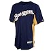 MLB Milwaukee Brewers Short Sleeve Authentic Button Front Cool Base Batting Practice Jersey Men's (N