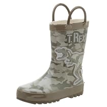 Western Chief Infant/Toddler T-Rex Camo Rain Boot,Khaki Camouflage,6 M US Toddler
