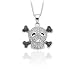 10k White Gold Black and White Diamond Skull and Crossbones Pendant (1/3 cttw), 18