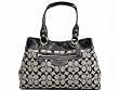 Coach Signature Penelope Satchel Business Bag Purse Tote 15533 Black White