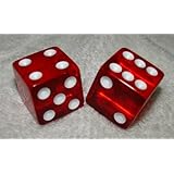 Large 3/4" Red Transparent Dice Pair
