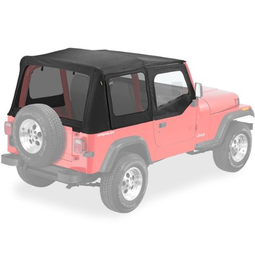 Bestop Replace-A-Top with Tinted Side and Rear Windows and Clear Upper Door Skins, Black Denim 1988-1995 Jeep Wrangler YJ # 51123-15