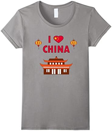 Women's I love China shirt Small Slate