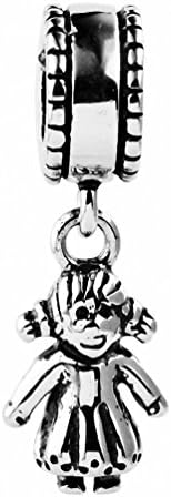 TAOTAOHAS Antique Solid Sterling 925 Silver Charm Dangle Beads [It's Girl] Fit European Bracelet Necklace