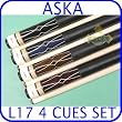 Billiard Pool Cue Stick Set Aska L17 4 pool cue sticks