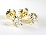14k 0.95 CTW Round Diamond Stud Earrings (1.0ctw - SI1/2 - H-I)