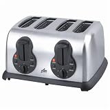 Team TO14244 4-slice toaster, black and stainless steel.