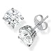 1/4 ct. tw. Round Diamond Solitaire, Prong Set Stud Earrings in 14 Karat White Gold ( GH/ SI-SI2)