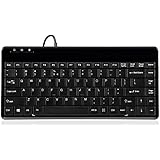 Perixx PERIBOARD-409P, Mini Keyboard - PS2 Interface - 12.40x5.79x0.79 Inch Dimension - Piano Finish Black - US English Layout
