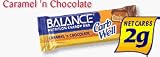Balance Bar 598 CNC Carbwell Bars - Box of 15 Caramel n Chocolate