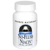 Source Naturals No-Flush Niacin, 500 mg, Tablets, 60 tablets (Pack of 3)