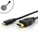 High Speed 6 ft Micro HDMI to HDMI Cable with Ethernet for Asus Transformer Prime TF201 , Toshiba Excite 10 LE , Acer Iconia A500 , A510 Lenovo K1 Ideapad & More Micro-HDMI Tablets ** Includes Cleaning Kit**
