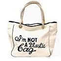 I'M NOT A PLASTIC BAG REUSE CANVAS SHOPPING TOTE NAVY