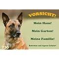 Metall - Warnschild Malinois, Belgischer Sch�ferhund