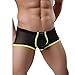 FEESHOW Men's Soft Sheer Mesh Boxer Briefs Shorts Underwear Lingerie Panties (Black, XL)