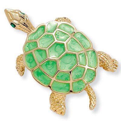 Childrens Toyshop  Jewelry : Green Turtle Pin