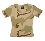 CAMO - Woodland Camo - Military Gear - Women's / Girls Tri-color V-neck Camo T-shirt (Babydoll / Girlie)