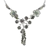 Sterling Silver Shell Flower Necklace by Sajen
