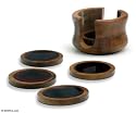 Agate and cedar coasters, 'Earth Mysteries' (set of 6)