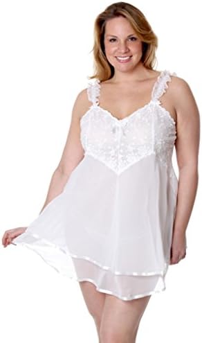 Double Layer Chiffon Babydoll w/ G-String 1x White