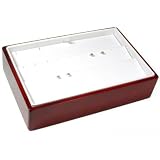 Emerald Earring Jewelry Display Tray 15 Pairs Rosewood