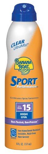 Banana Boat Sunscreen Ultramist Sport With High Uva, Spf 15, 6-Ounces (Pack of 3)