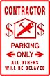 CONTRACTOR PARKING build construct sign