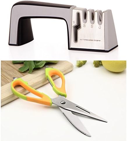 Jenaluka Kitchen Shears Multi-purpose Come Apart Kitchen Scissors,dishwasher Safe, Can Opener and Nut Cracker and Knife Sharpener (Scissors+Black Sharpener)