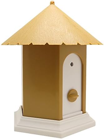 CY Ultrasonic Outdoor Bark Controller No Barking Household Training Tool Device in Birdhouse Shape,Anti Barking House for Animals (Yellow)