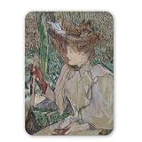 Woman with Gloves, 1891 (oil on cardboard) .. - Mouse Mat Art247 Highest Quality Natural Rubber Mouse Mats - Mouse Mat