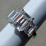 Ladies Created Diamond Ring Emerald Cut
