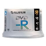 Fuji Inkjet Printable Dvd-R Discs 47gb 16x Spindle White 50 Pack Write-Once Format Versatile