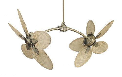 Fanimation Fans FP7000AB Caruso - Ceiling Fan, Antique Brass Finish with Natural Palm Leaf Blade (Blades Sold Separately - Scroll Down for Options) On Sale