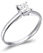 Size - 11 - 14k White Gold Diamond Classic Traditional Solitaire Center Engagement Princess Cut Diamond Ring (.05 cttw)