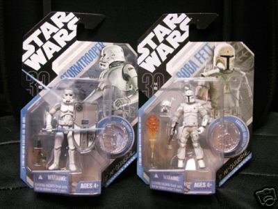 Star Wars Ralph Mcquarrie Stormtrooper & Boba Fett Individually Carded Figure Set