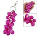 Faceted Plastic Amaranth Grape Charm Keychain Keyring