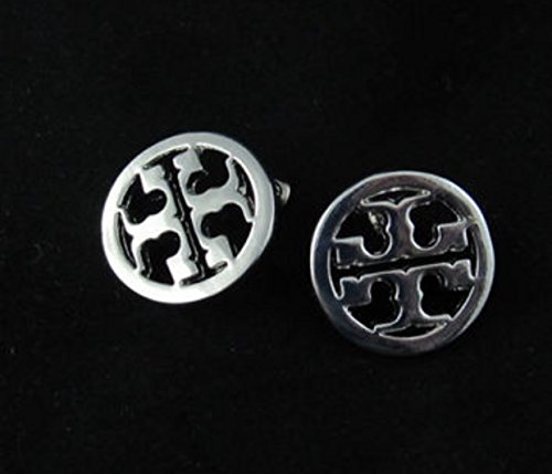 Trendy T Round Earrings Studs Silver