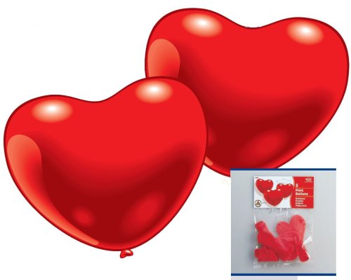 Imagen principal de Everts 48305  - 2 x 5 con un globo de corazón en la bolsa de 60 cm de color rojo