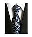 MINDENG Gold Blue Mens Floral Paisley Ties Silk Jacquard Woven Suits Tie Necktie