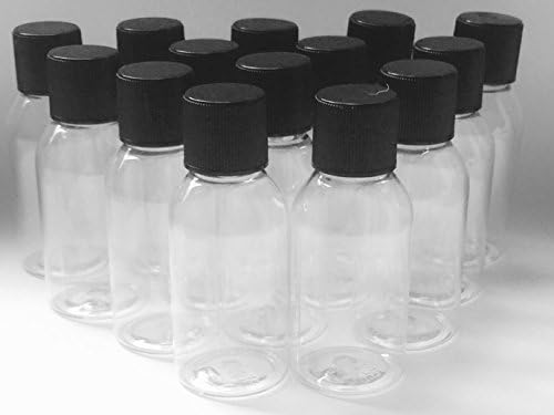 1 Oz Rounded Clear Plastic PET Bottles - Set of 14