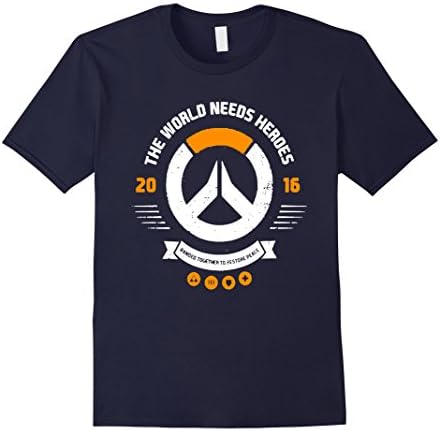 Men's The World Needs Heroes - 2016 Gaming T-Shirt Medium Navy