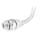 Woodhead 36371 Cable Strain Relief, Straight Male, Liquid Tight Conduit, Insulated Throat, Stainless Steel Mesh, 3/4" Conduit, 3/4" NPT Fitting Size, 4.375" Mesh Length