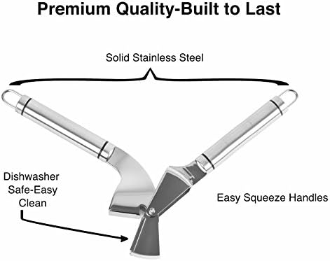 Joyoldelf Garlic Solid Stainless Press Mincer And Silicone Tube Roller Peele - Crush Ginger