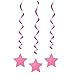 Hot Pink Solid Hanging Swirl Decorations - 26