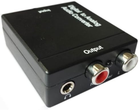 Digital to Analog Audio Converter with Digital Optical Toslink and S/pdif Coaxial Inputs and Analog RCA and AUX 3.5mm (Headphone) Outputs - 6 Foot Heavy Duty Optical Toslink Cable with Gold Plated Connector Tips Included