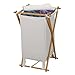 Household Essentials Wood X-Frame Hamper with Polyester Bag and Lid