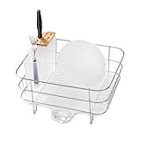 Simplehuman KT1112 Compact Dish Rack with Bamboo Knife Block